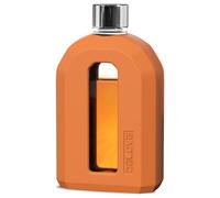 Delove Modern Glass Hip Flask with Silicone Sleeve - Portable Travel Alcohol Flask for Men - Wedding Gift - 7.5oz/220ml, Brown