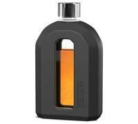 Delove Modern Glass Hip Flask with Silicone Sleeve- Small Portable Travel Liquor Flask- Clear Pocket Drinking Alcohol Flask for Men&Women- Wedding Party, Groomsman, Bridesmaid, Gift- 7.5oz/220ml,Black