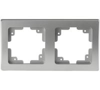 Delphi 2-Way Frame Cover Surface Frame Wall Frame for 2 Flush-Mounted Components I Silver Grey