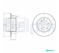 DELPHI 2 X BRAKE DISC BG2240 FOR MERCEDES-BENZ