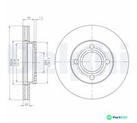 DELPHI 2 X BRAKE DISC BG2272 FOR AUDI