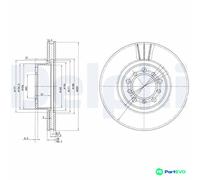 DELPHI 2 X BRAKE DISC BG2372 FOR MERCEDES-BENZ