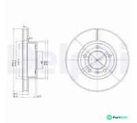 DELPHI 2 X BRAKE DISC BG2613 FOR DAIMLER JAGUAR