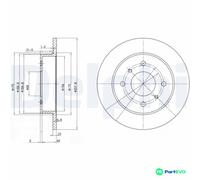 DELPHI 2 X BRAKE DISC BG2633 FOR NISSAN