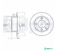 DELPHI 2 X BRAKE DISC BG2691 FOR CITROËN