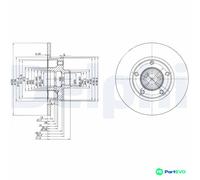 DELPHI 2 X BRAKE DISC BG2714 FOR VW