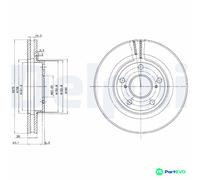 DELPHI 2 X BRAKE DISC BG2782 FOR TOYOTA LEXUS