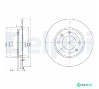 DELPHI 2 X BRAKE DISC BG2800 FOR CITROËN PEUGEOT