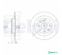 DELPHI 2 X BRAKE DISC BG2805 FOR MAZDA