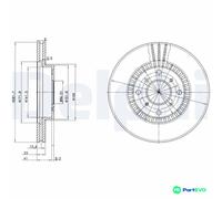 DELPHI 2 X BRAKE DISC BG2815 FOR HONDA ACURA