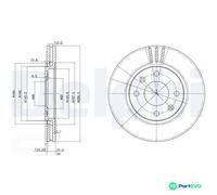 DELPHI 2 X BRAKE DISC BG2871 FOR PEUGEOT