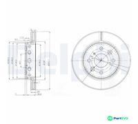 DELPHI 2 X BRAKE DISC BG3074 FOR KIA
