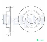 DELPHI 2 X BRAKE DISC BG3203 FOR MITSUBISHI VOLVO