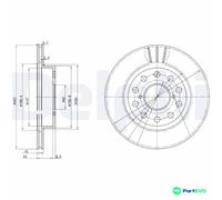 DELPHI 2 X BRAKE DISC BG3268 FOR TOYOTA