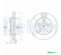 DELPHI 2 X BRAKE DISC BG3355 FOR TOYOTA