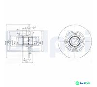 DELPHI 2 X BRAKE DISC BG3360 FOR RENAULT