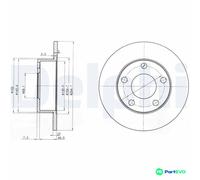 DELPHI 2 X BRAKE DISC BG3382 FOR AUDI