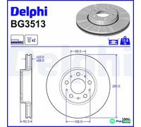 DELPHI 2 X BRAKE DISC BG3513 FOR VOLVO