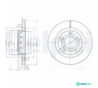 DELPHI 2 X BRAKE DISC BG3525 FOR AUDI