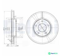 DELPHI 2 X BRAKE DISC BG3547 FOR JAGUAR