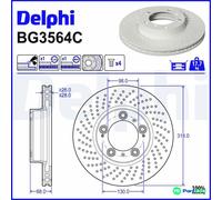 DELPHI 2 X BRAKE DISC BG3564C FOR PORSCHE