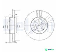 DELPHI 2 X BRAKE DISC BG3596 FOR NISSAN