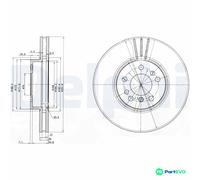 DELPHI 2 X BRAKE DISC BG3628 FOR BMW