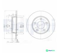DELPHI 2 X BRAKE DISC BG3671 FOR AUDI