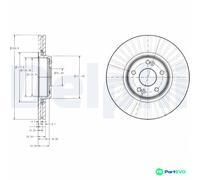 DELPHI 2 X BRAKE DISC BG3688 FOR RENAULT
