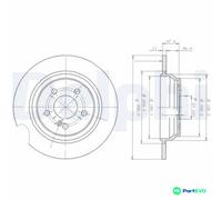 DELPHI 2 X BRAKE DISC BG3725 FOR MERCEDES-BENZ