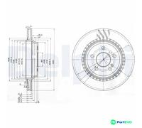 DELPHI 2 X BRAKE DISC BG3726 FOR MERCEDES-BENZ