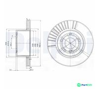 DELPHI 2 X BRAKE DISC BG3737C FOR LAND ROVER