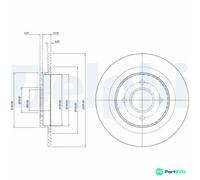 DELPHI 2 X BRAKE DISC BG3743 FOR FORD