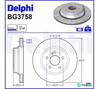 DELPHI 2 X BRAKE DISC BG3758 FOR MERCEDES-BENZ