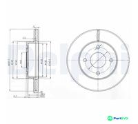 DELPHI 2 X BRAKE DISC BG3763 FOR NISSAN