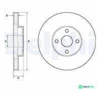 DELPHI 2 X BRAKE DISC BG3780 FOR TOYOTA