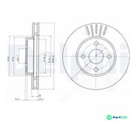 DELPHI 2 X BRAKE DISC BG3781 FOR TOYOTA