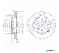 DELPHI 2 X BRAKE DISC BG3803 FOR KIA