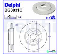 DELPHI 2 X BRAKE DISC BG3831C FOR BMW