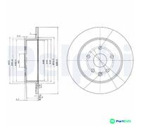 DELPHI 2 X BRAKE DISC BG3907 FOR TOYOTA LEXUS