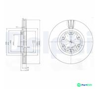 DELPHI 2 X BRAKE DISC BG3972 FOR MAZDA NISSAN