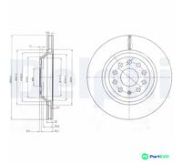 DELPHI 2 X BRAKE DISC BG3975 FOR AUDI SEAT SKODA VW