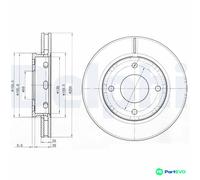 Delphi Front Brake Disc BG3987 x2 – Fits Mitsubishi Smart Colt Colt CZC Forfour