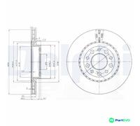 DELPHI 2 X BRAKE DISC BG3995 FOR ALFA ROMEO