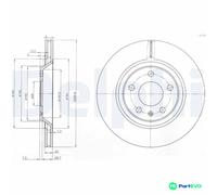 DELPHI 2 X BRAKE DISC BG3997 FOR AUDI
