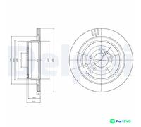 DELPHI 2 X BRAKE DISC BG4021C FOR LAND ROVER