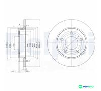DELPHI 2 X BRAKE DISC BG4025C FOR MAZDA