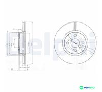 DELPHI 2 X BRAKE DISC BG4054 FOR TOYOTA
