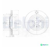 DELPHI 2 X BRAKE DISC BG4087 FOR AUDI