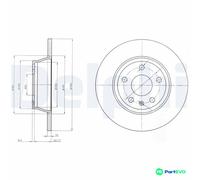 DELPHI 2 X BRAKE DISC BG4089 FOR AUDI